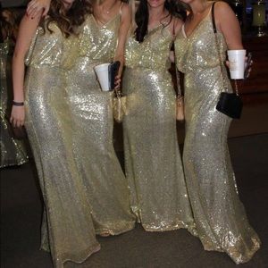 Boutique Gold Sequin Dress